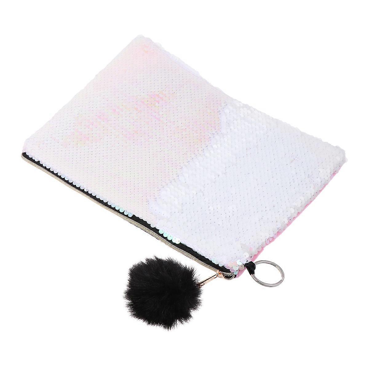 Cosmetics Pouch For Women And Kids With Rectangular Shape In White Color Suitable For Travel And Daily Use Offering Storage 1Pack
