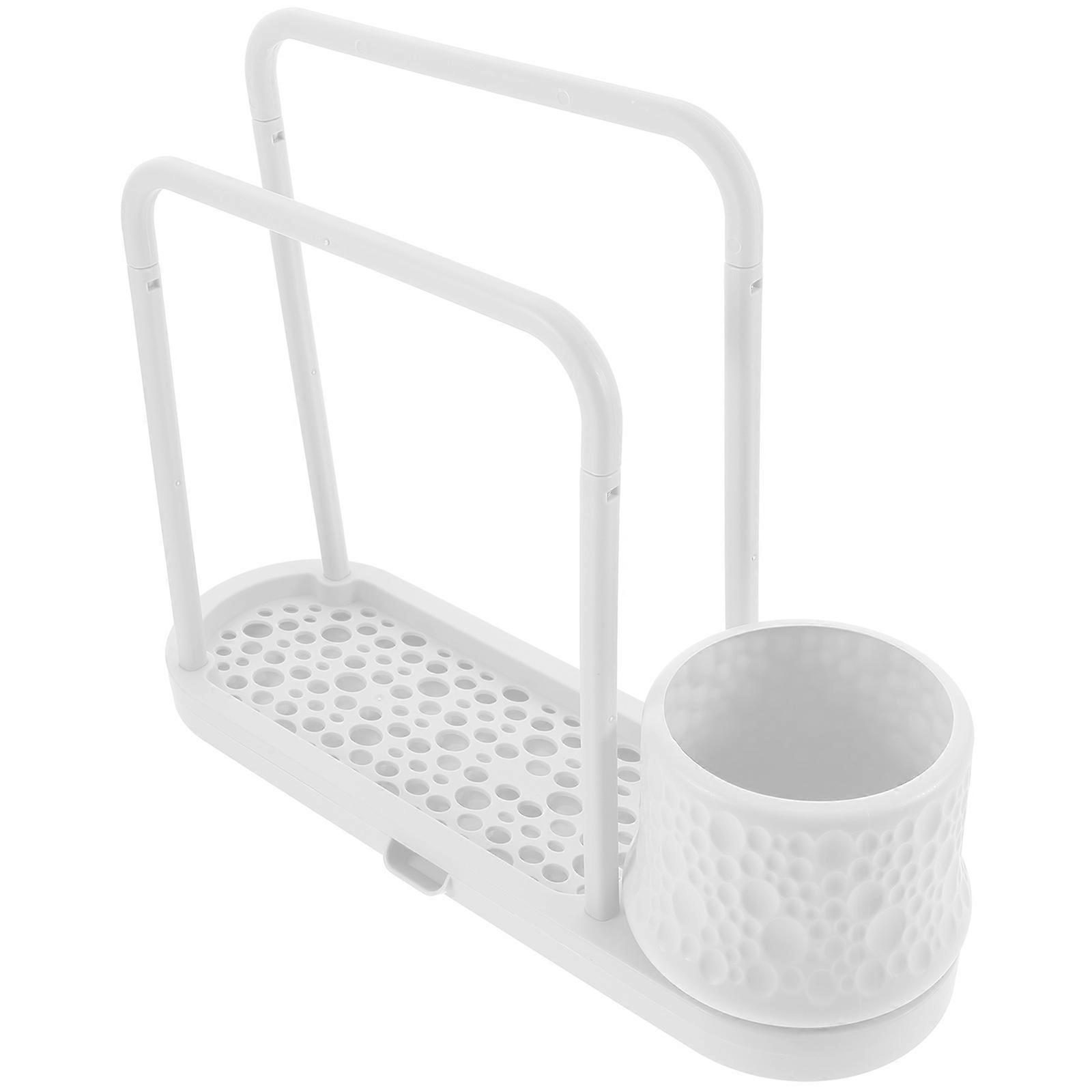 Dish Cloth Holder Kitchen Sponge Rack for Drying with 3Pcs Plastic Multi-Use Set