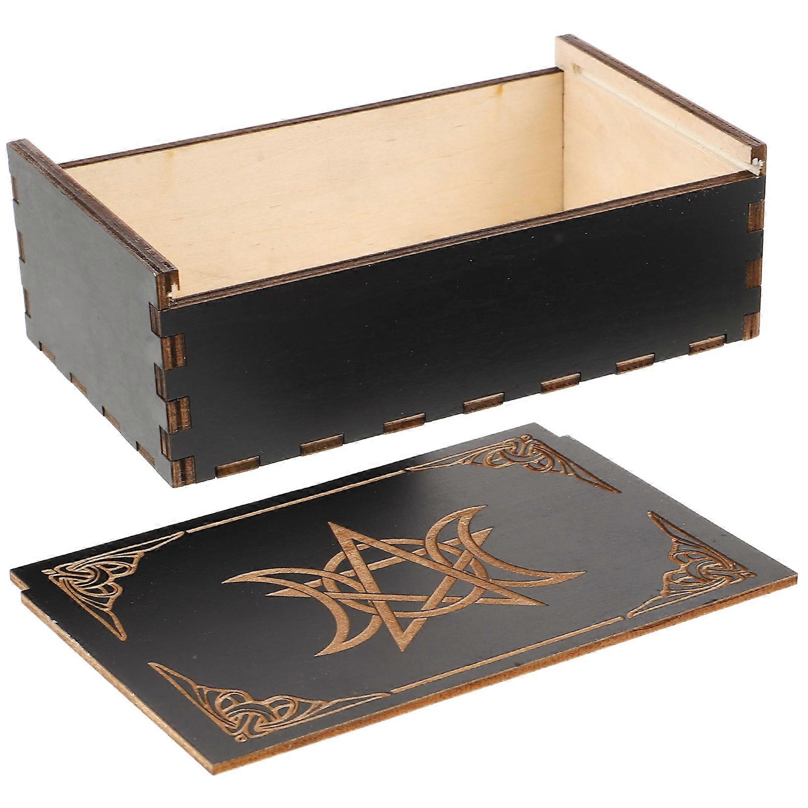 Wooden Tarot Card Box for Storage Use with 2Pcs Durable Boxes