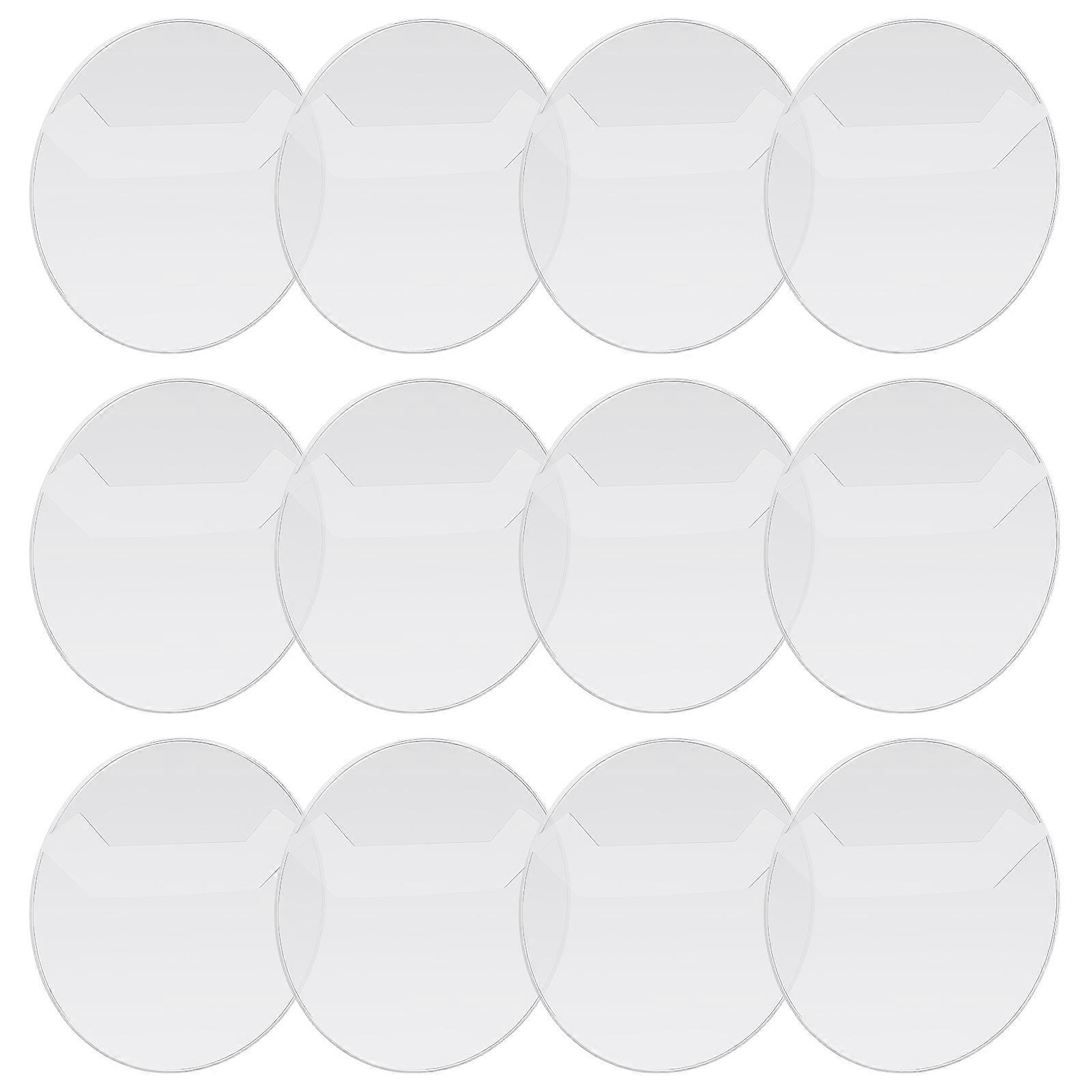 Clear Badge Covers Round Button Badge Protectors For Display And Collection Storage 6.3X6.3X0.1CM Smooth Surface 40Pcs