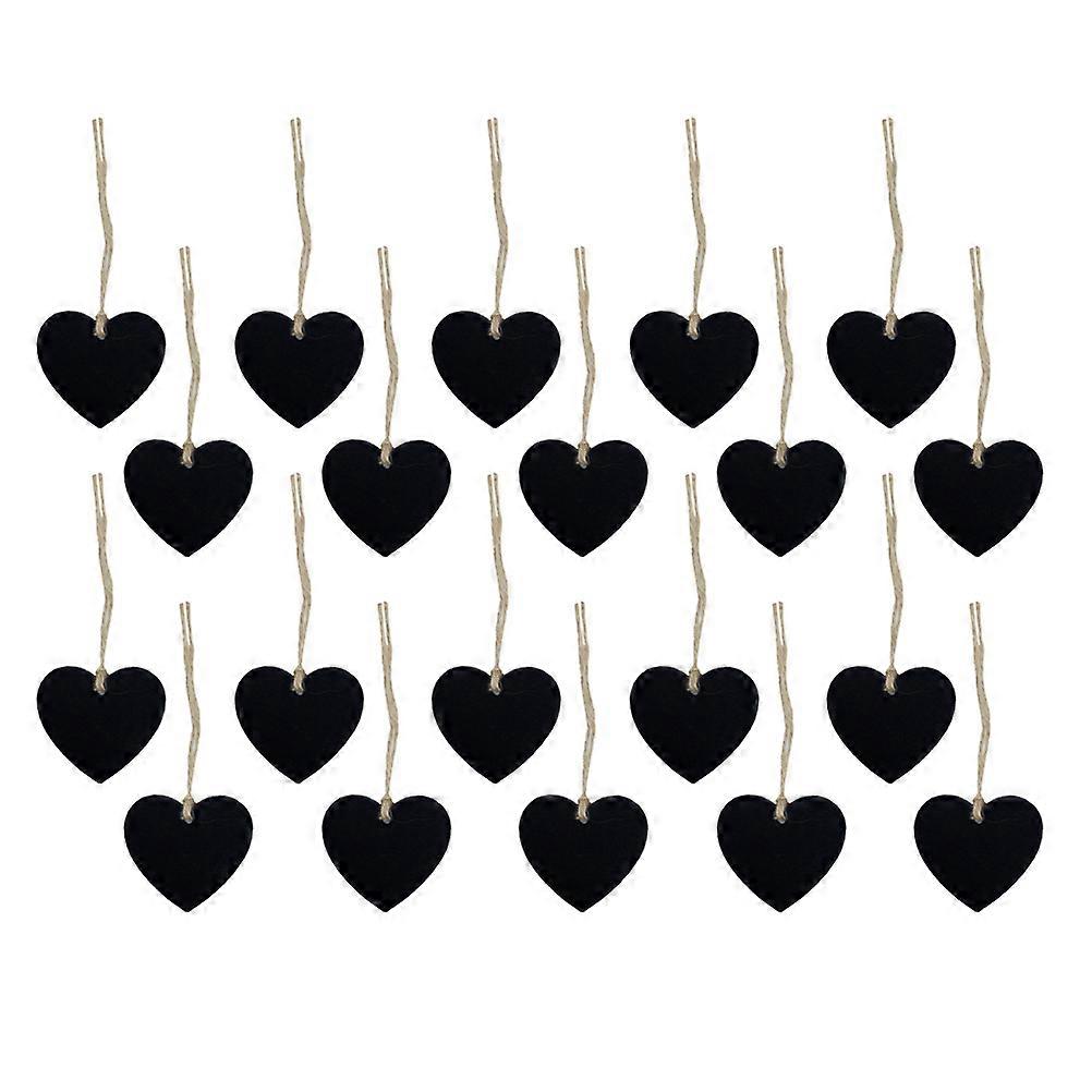 Creative Heart Shape Wooden Tag for Decoration 60Pcs with Hanging String