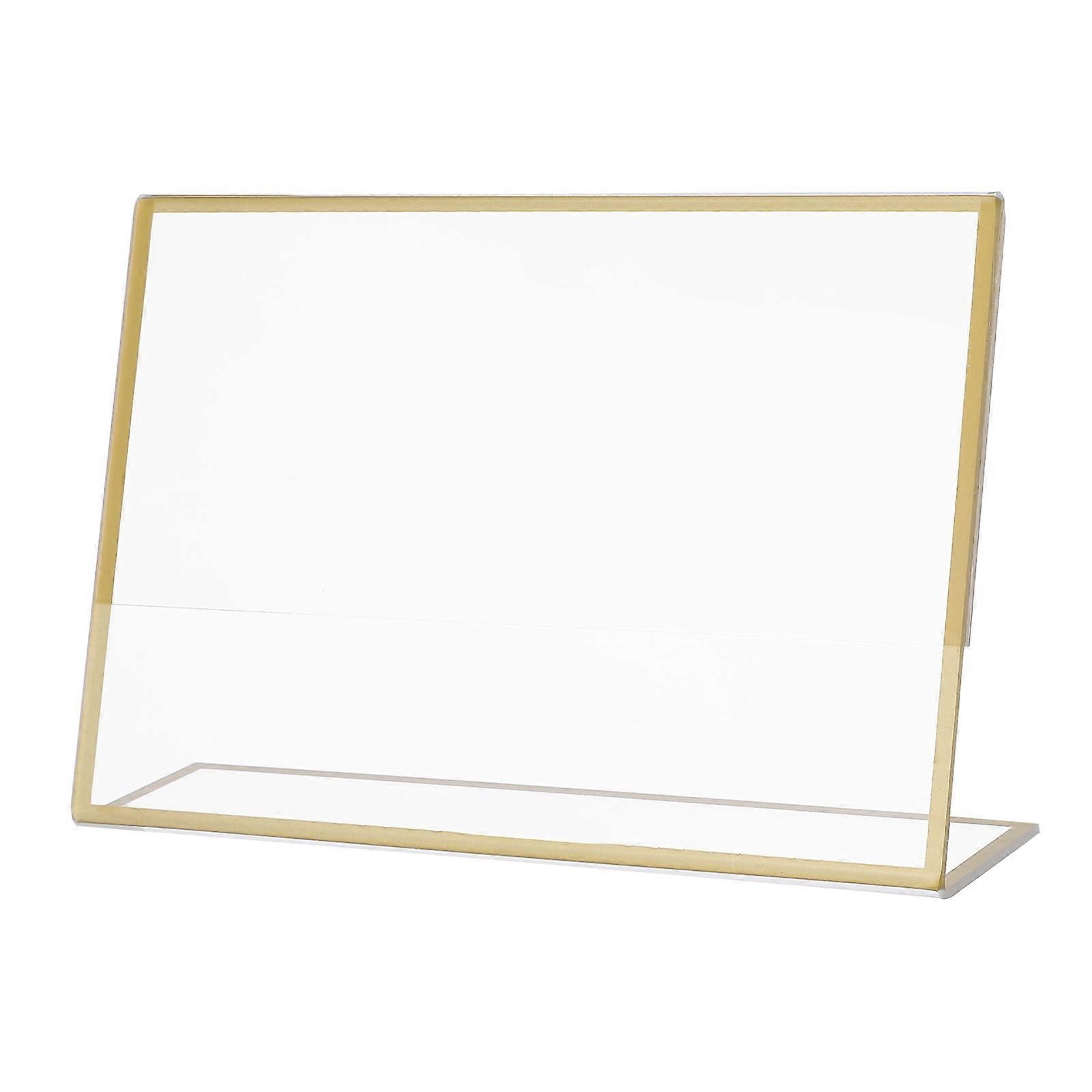 Clear Acrylic Sign Holder Vertical L Shape Table Number Display Stand For Office Retail Store Use 10.2x15.2cm 12Pcs