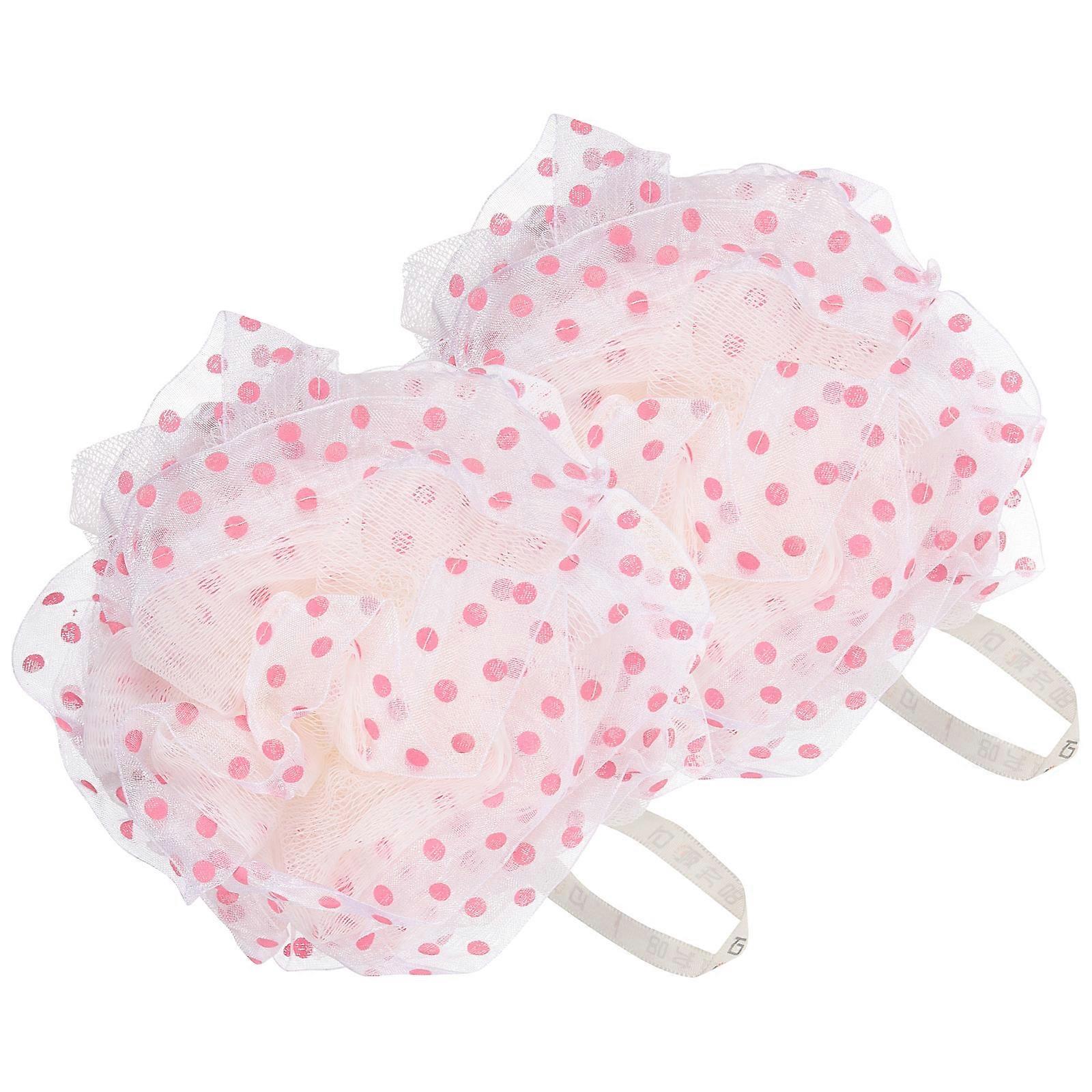 Bath Scrubber Pink Shower Ball for Bath Use 4Pcs Soft Exfoliating Loofah
