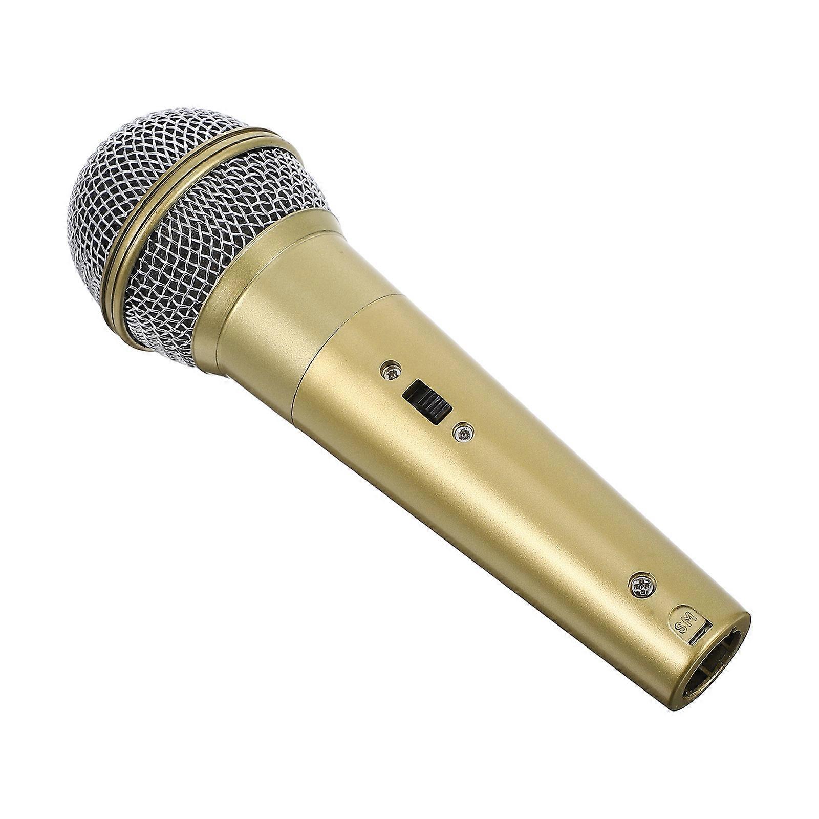 Golden Toy Microphone Prop for Pretend Play and Stage Use 4Pcs