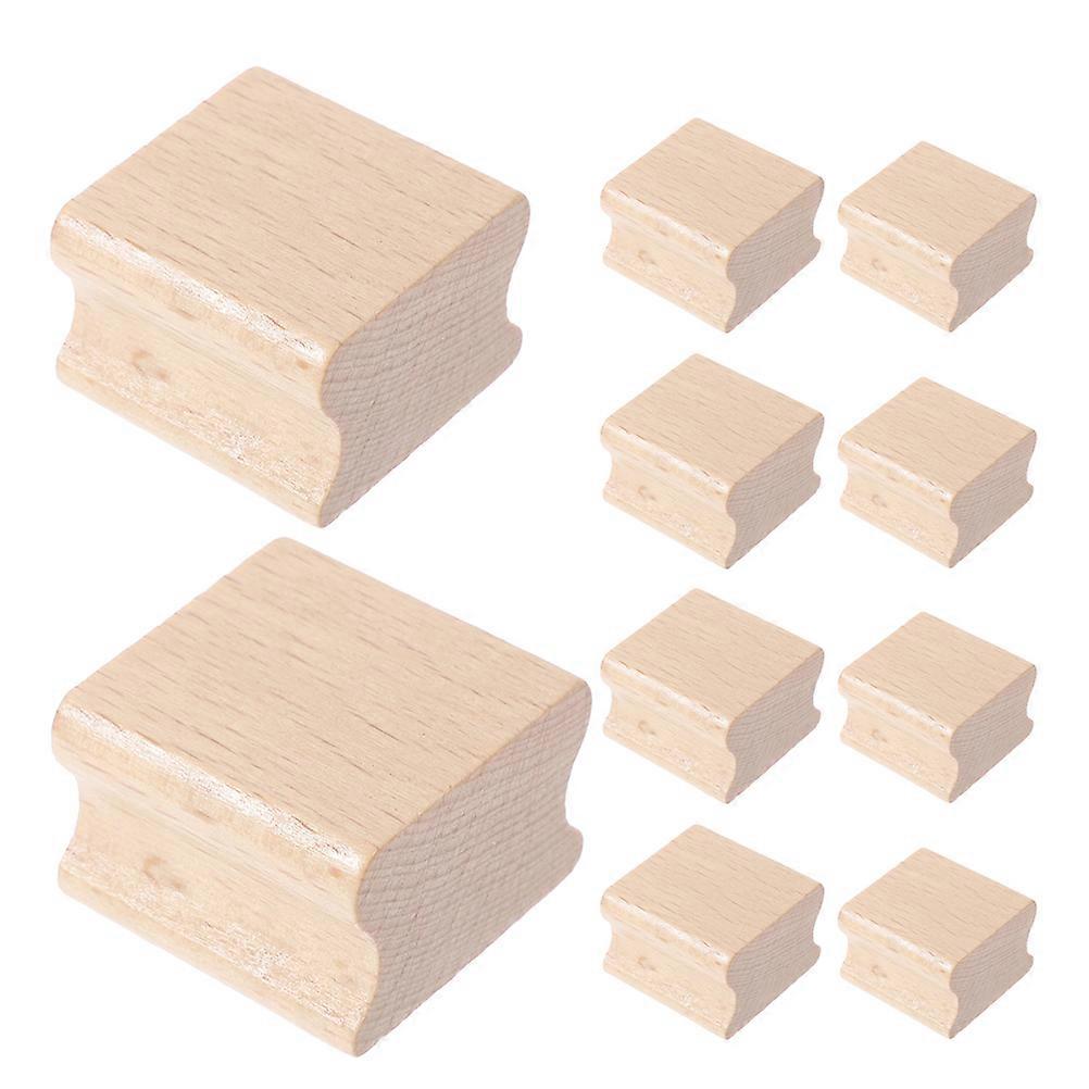 Blank Rubber Stamp Block For Creative Scrapbooking Office Use 50 Pcs DIY Crafting Hand Carved Elegant Wood