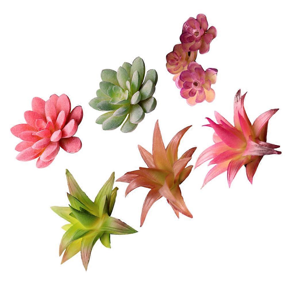 Fake Succulent Plant Ornament For Home Office Garden With Assorted Color 12 Pcs For Natural Atmosphere Simulation