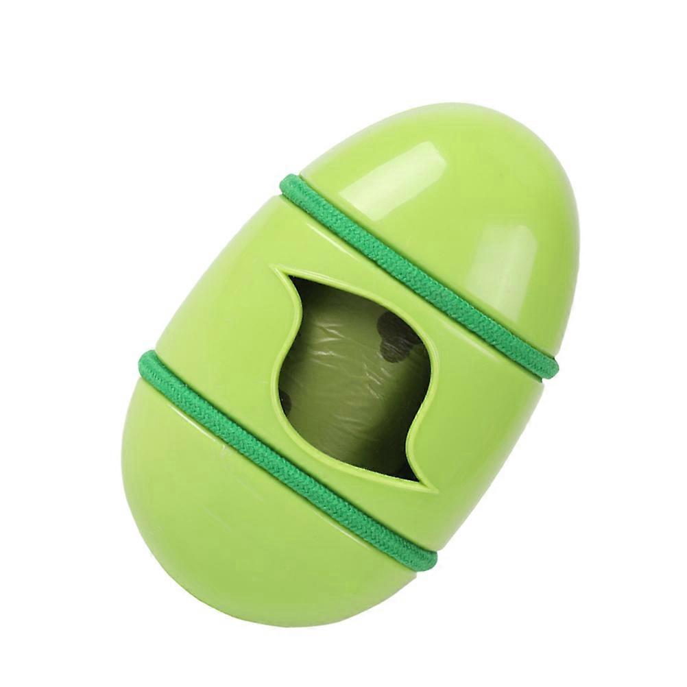 Dog Trash Case Portable Egg Shape Outdoor Storage Container with 1 Roll Bag