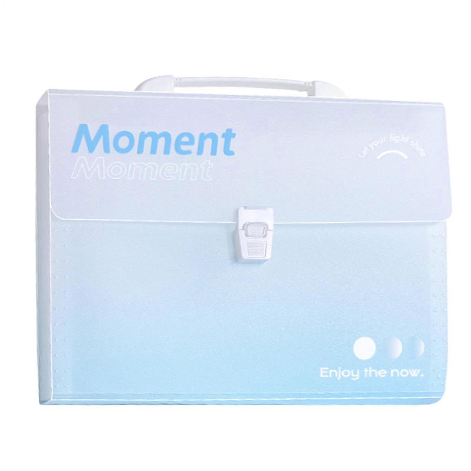 File Organizer, Expandable Folder Holder for Desk, Documents Storage for Home, School, and Business Trips in Light Blue