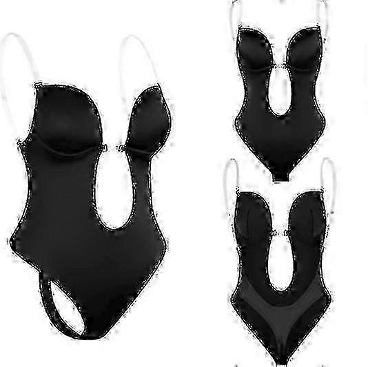 Women's Backless Deep V Neck Shapewear Bodysuit - Seamless Tummy Control for Dresses