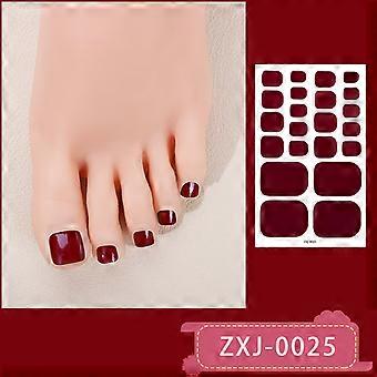 Solid Color Simple Toenail Stickers, Waterproof Nail Art Stickers with Nail File