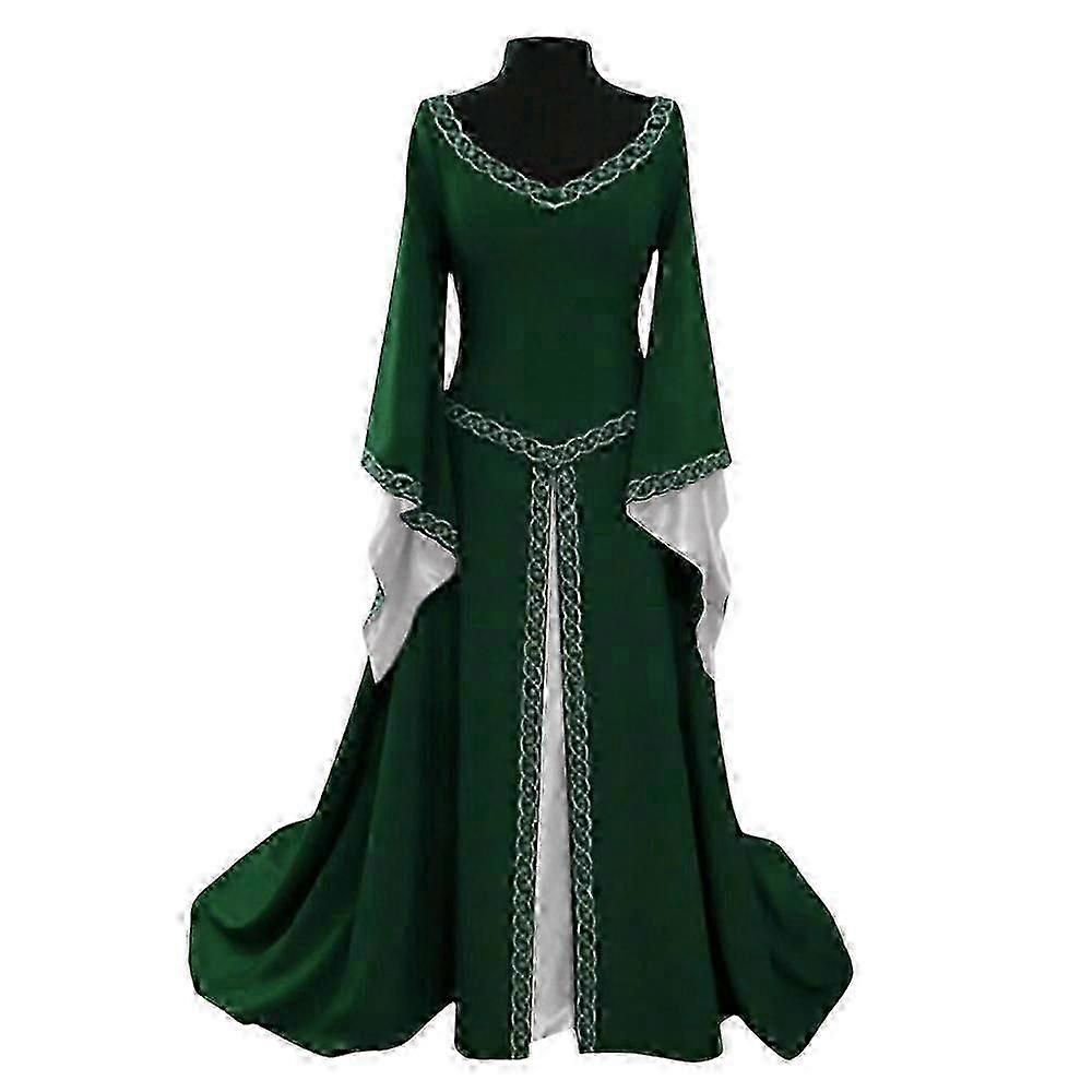 中世のヴィンテージコートドレス女性用ゴシック服長袖ロングマキシドレスガウンコスプレハロウィンゴシックコスチューム