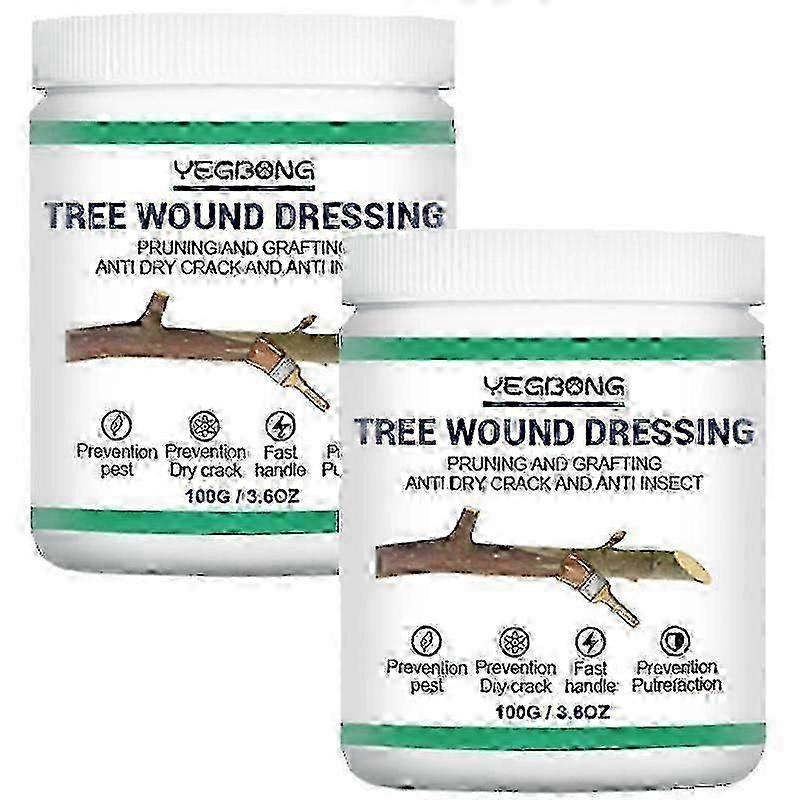 2X Tree Pruning Sealer | Tree Wound Pruning Sealer Grafting Compound For Plant | 100g Tree Grafting Wax w/Brush | Tree Branch Pruning Wound