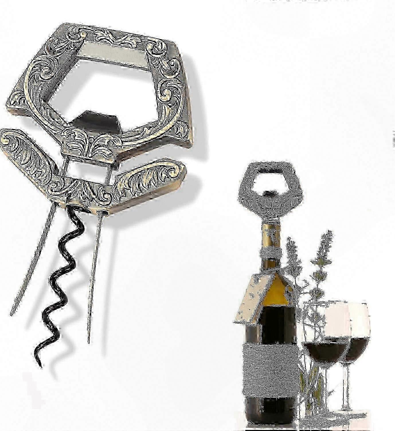 3-in-1 Two Prong Cork Extractor for Wine Bottles with Fragile or Aged Corks Easy to Use Tool for Wine Enthusiasts