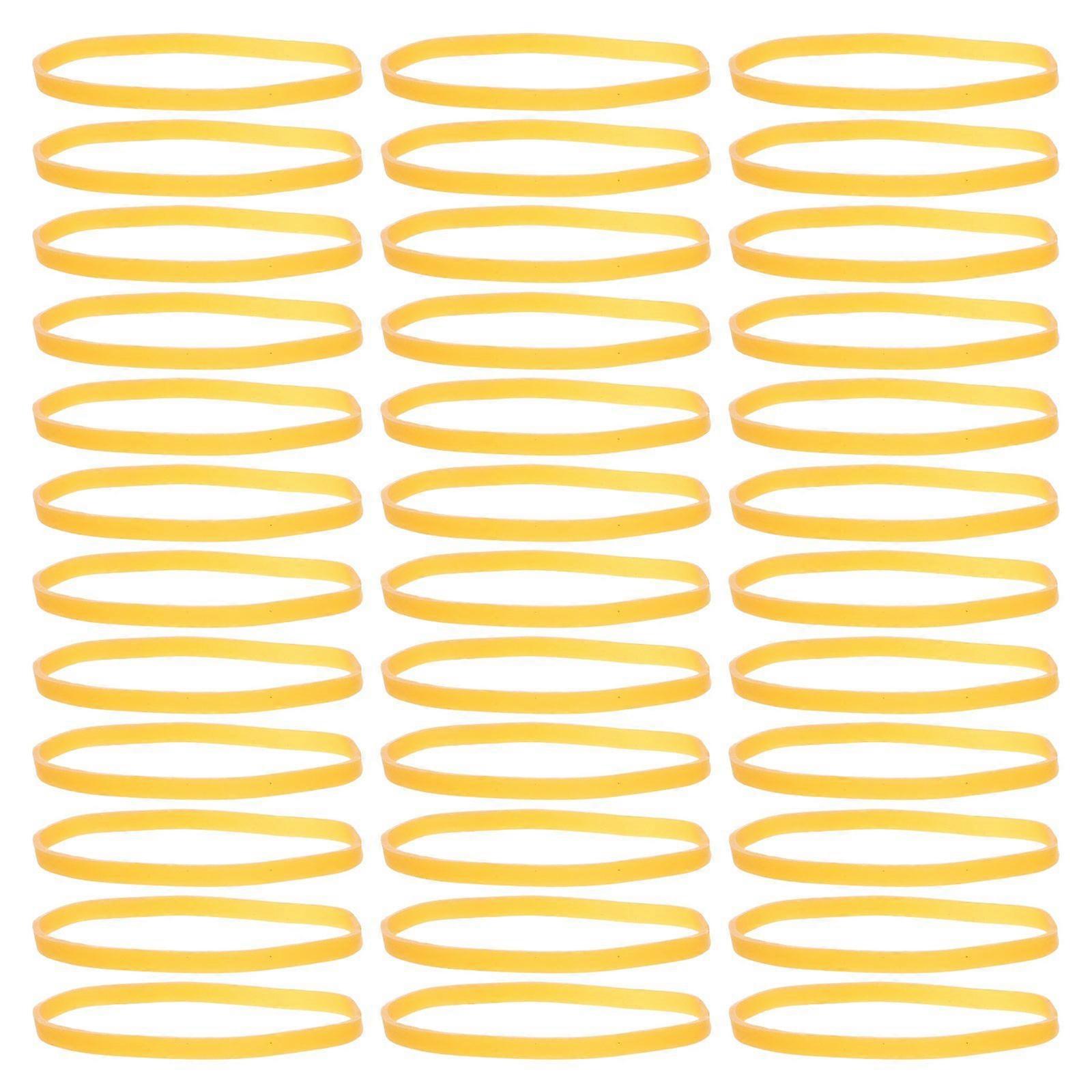 300pcs Yellow Rubber Bands: Large Wide 5mm & High Elasticity Thick Stretch Bands - Office Supplies - Book File Folder Elastic Rings For Wrapping
