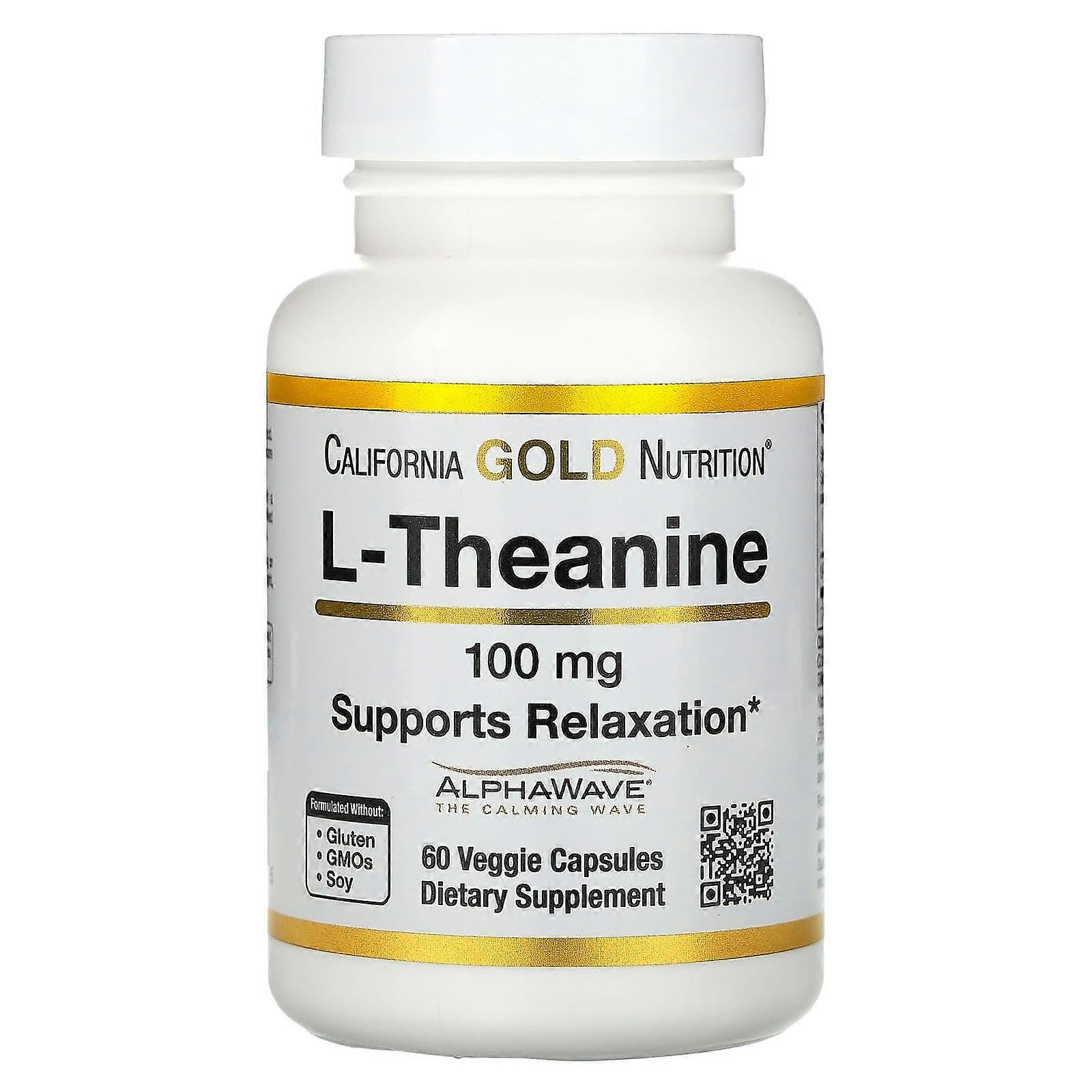 L-Theanine, Featuring AlphaWave, 100 mg, 60 Veggie Capsules