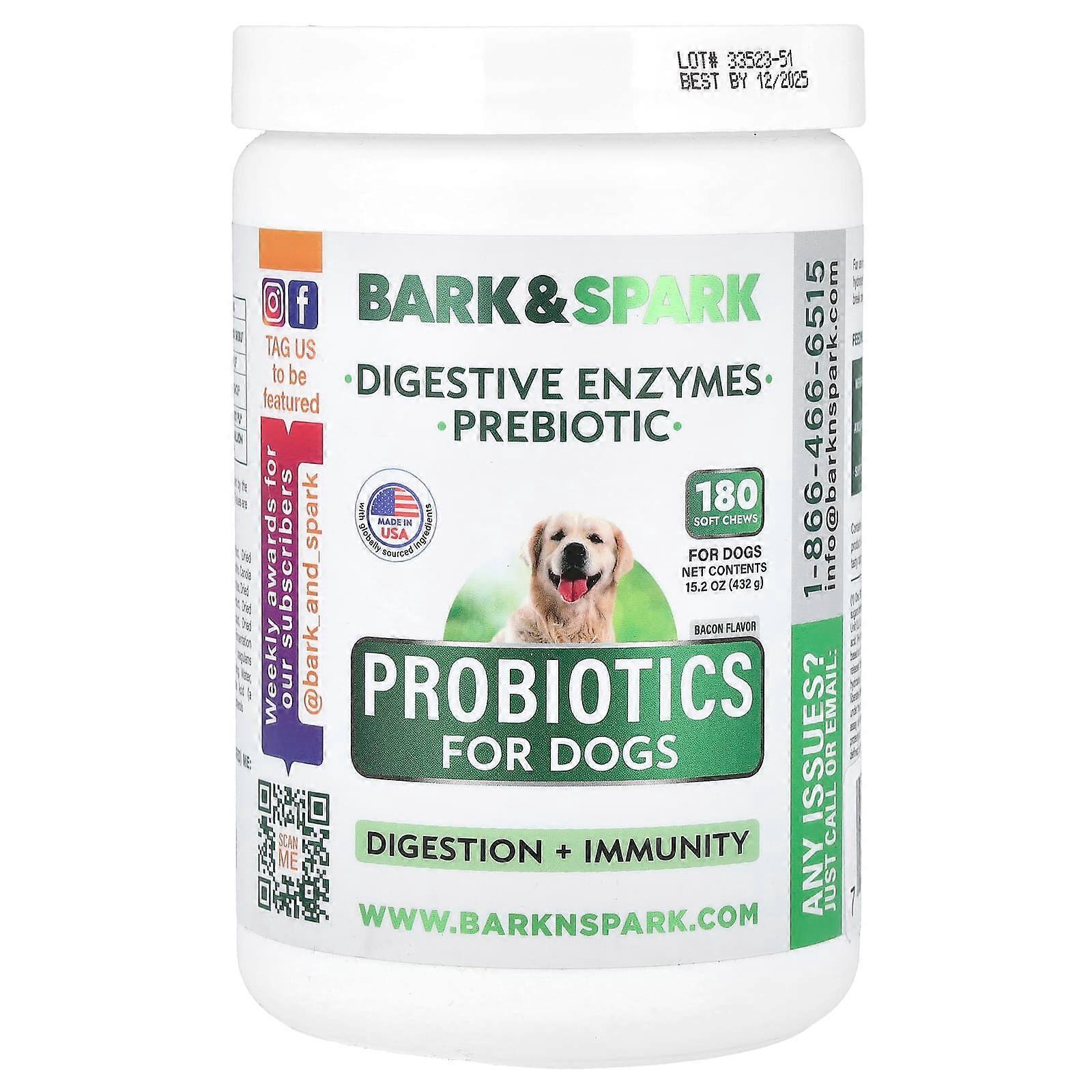 Probiotics For Dogs, Bacon, 180 Soft Chews, 15.2 oz (432 g)
