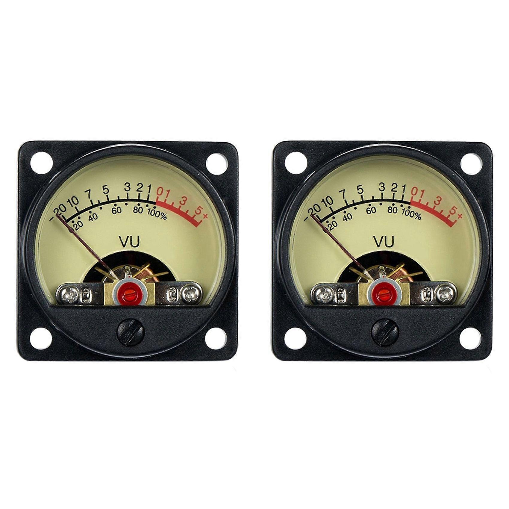 2X VU Level Meter TR-35 500 VU Meter Panel Mechanical Pointer Type Audio Level Meter White LED 2.8-3.8V 20MA