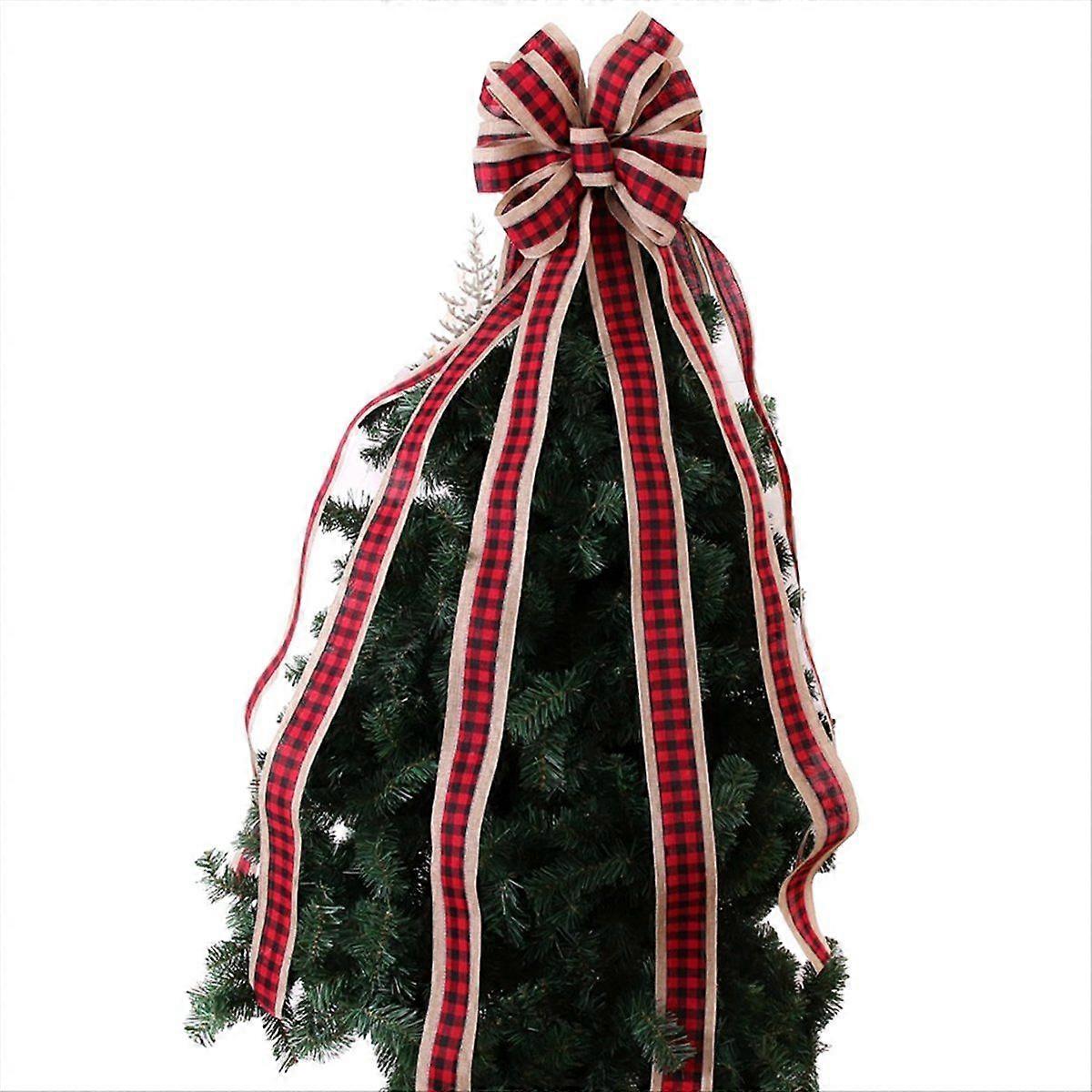 Large Red Bows with Edge and Long Streamers