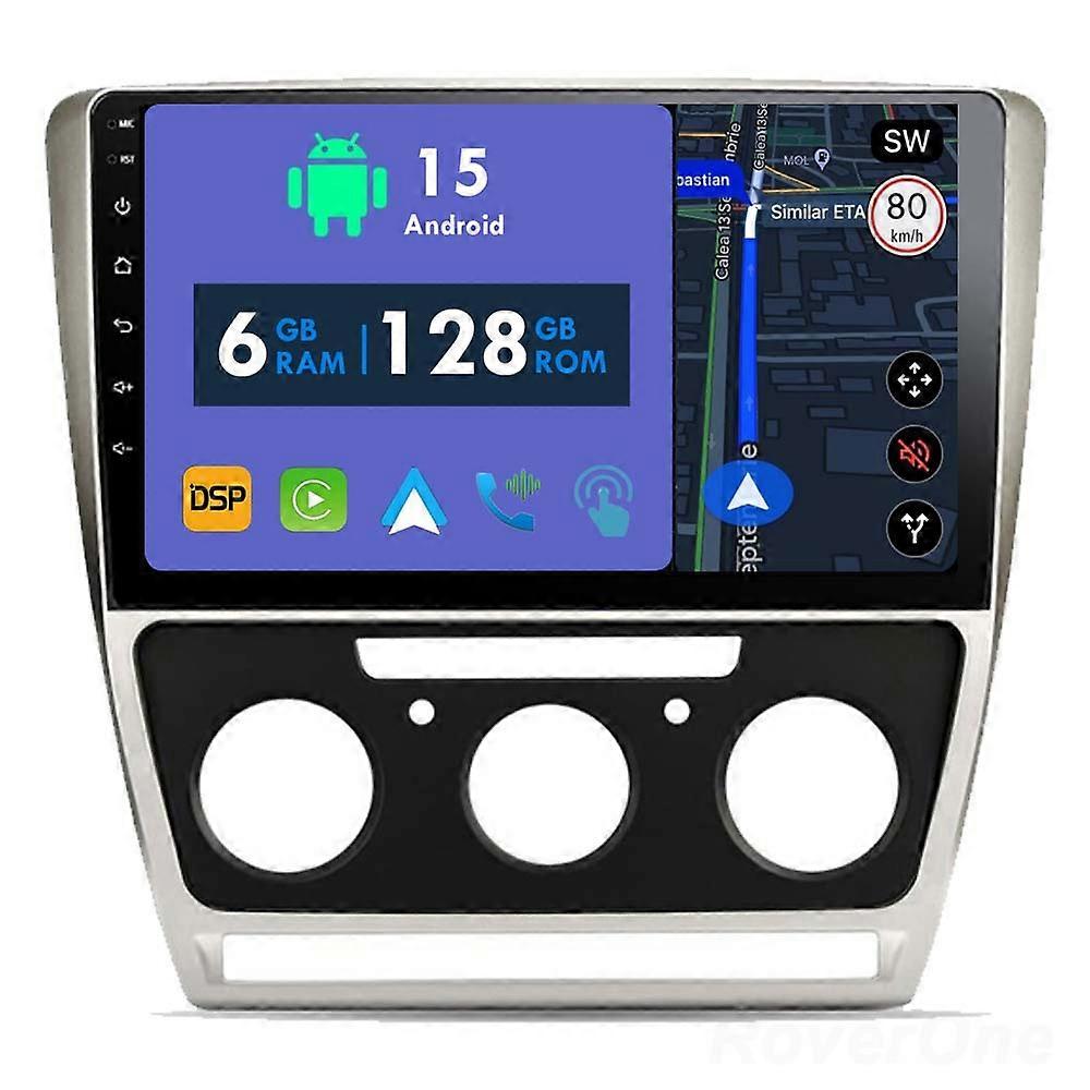 Car Radio 6G+128G CarPlay GPS Navigation Head Unit for Skoda Octavia 2 A5 2007 - 2013 Android Auto Bluetooth Stereo Touch Screen