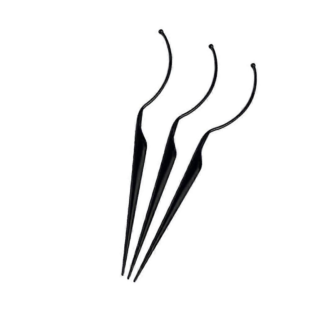 3pcs False Eyelash Applicator Eyelash Try On Wand Tools (black)