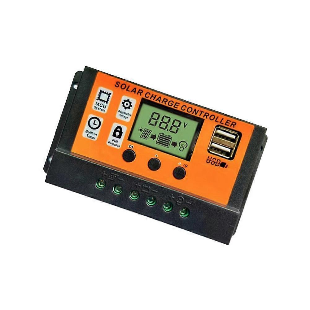 100A Solar Charge Controller with Adjustable LCD & USB Port for 12V/24V Systems