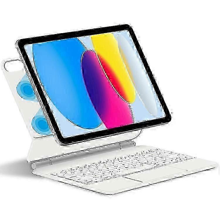 Compatível Para iPad 10.9 (2022) Teclado Bluetooth Flutuante Magnético + Capa de Couro para Tablet
