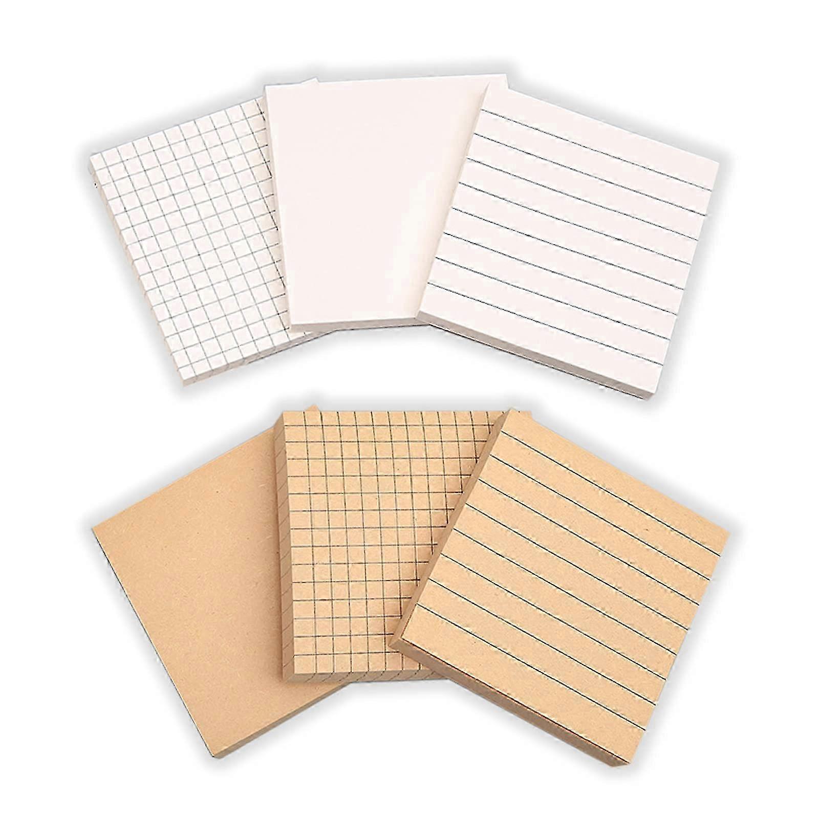 Creative sticky notes, a pack of 6 sticky notes, office and student sticky notes, self-adhesive kraft paper st SZRH
