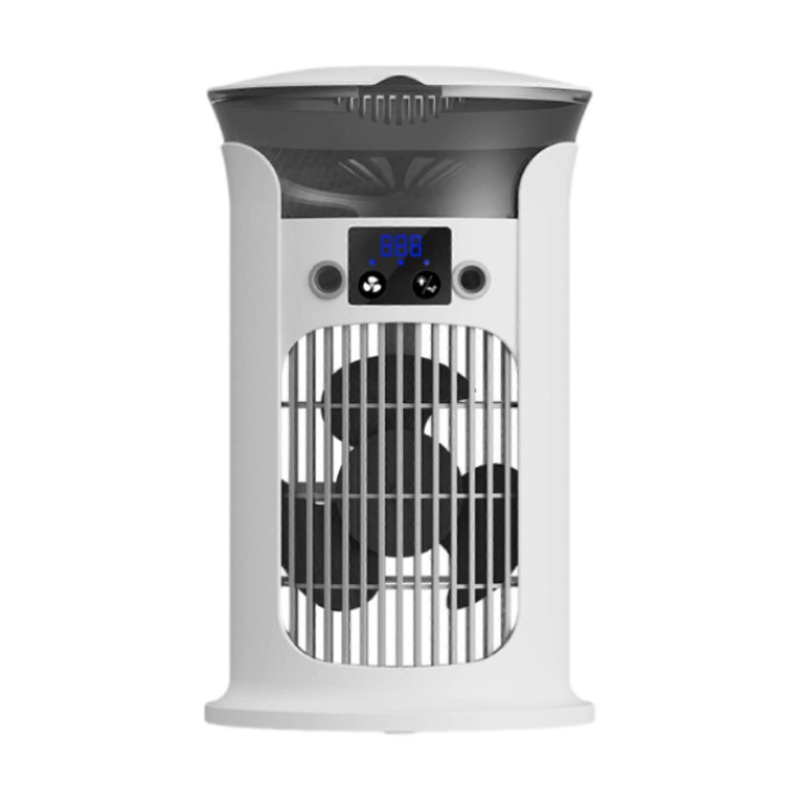 Portable Air Conditioner Humidifier, Compact  AC, 7 Color LED Lights, 3 Speed, Desk Dorm Cooling Fan, White