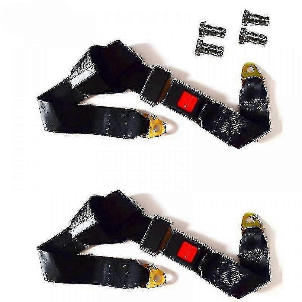 Perfect 2 Pack Universal Seat Belt with Adjustable Lap Belt - 2 Point Safety Belt with Adjustable Seat Belt Kit Single Double Seat Belt with