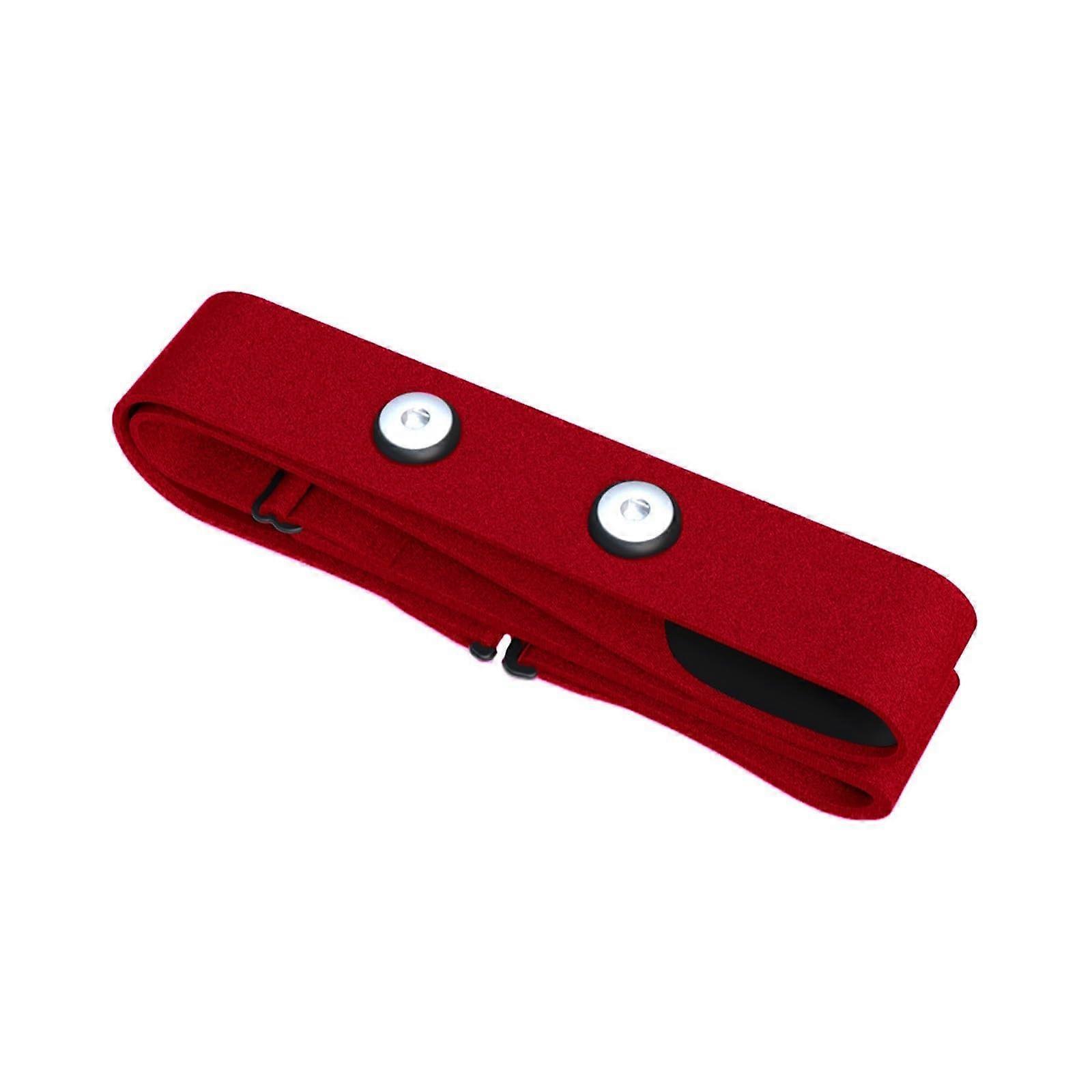 Replacement Chest Strap Elastic Silicone, Adjustable Length, Red, Compatible With Exercise Monitors