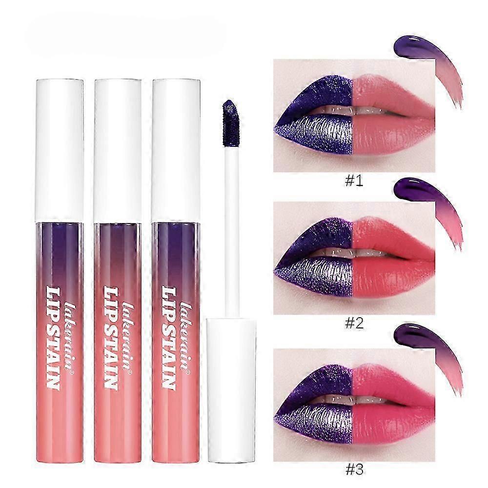 3Pcs Lip Stain, Peel Off Lip Liner Tattoo - עמיד לאורך זמן, עמיד במים ועמיד בפני העברה גוון שפתיים עם גימור מט, צבע פיגמנטי מאוד