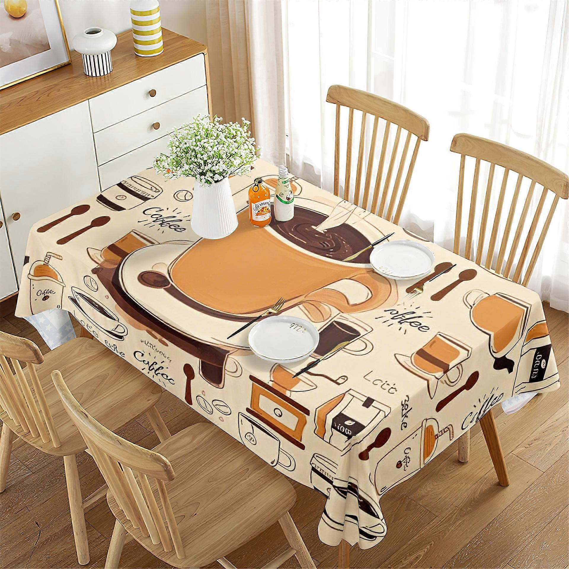 Table cloth table cloth waterproof coffee black yellow dining table rectangular high-end decoration