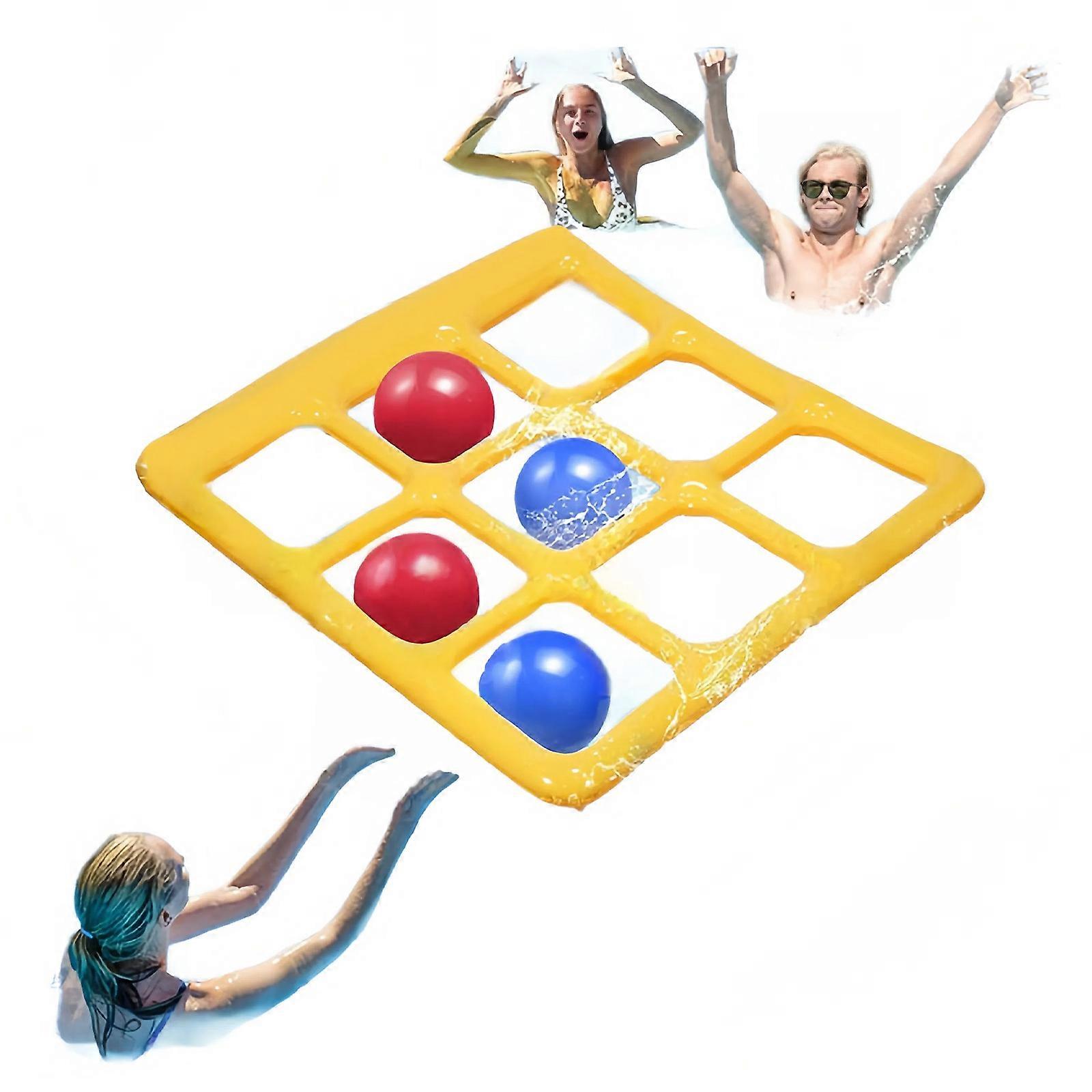 Reusable 9 Square Pool Float Game Featuring Rapid Inflation Technology And Child Safe Colorful Patterns Multicolor