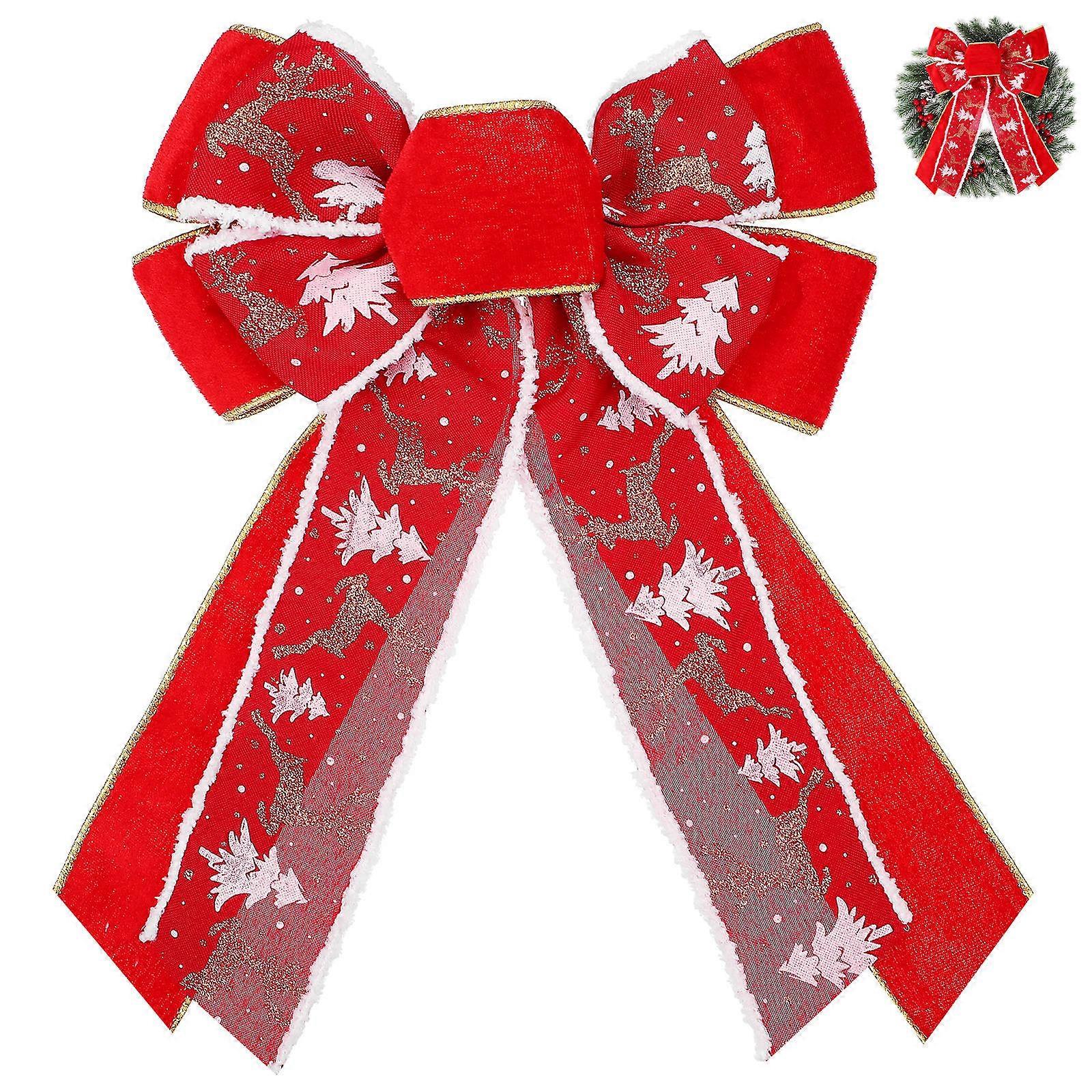 Decorative Christmas Bow Polyester Tree Topper Bow for Decoration Large