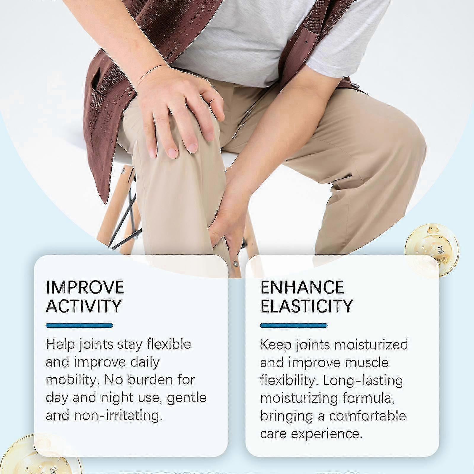 1-3X كريم حمض الهيالورونيك للمفاصل، كريم تدليك المفاصل بحمض الهيالورونيك، جل تدليك متقدم للعناية بالمفاصل والعظام للظهر والرقبة واليدين والركبتين