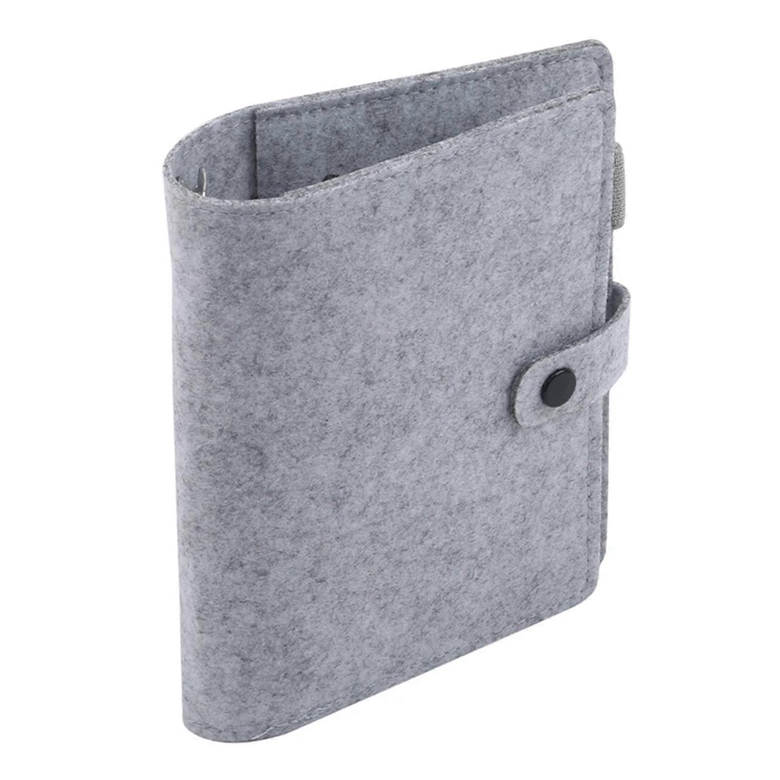 4 Rings Felt Cloth Binder for Refillable Journal Planner 18.5x23cm Refillable Notebook Covers (Inner Paper Not Included)  Light Grey