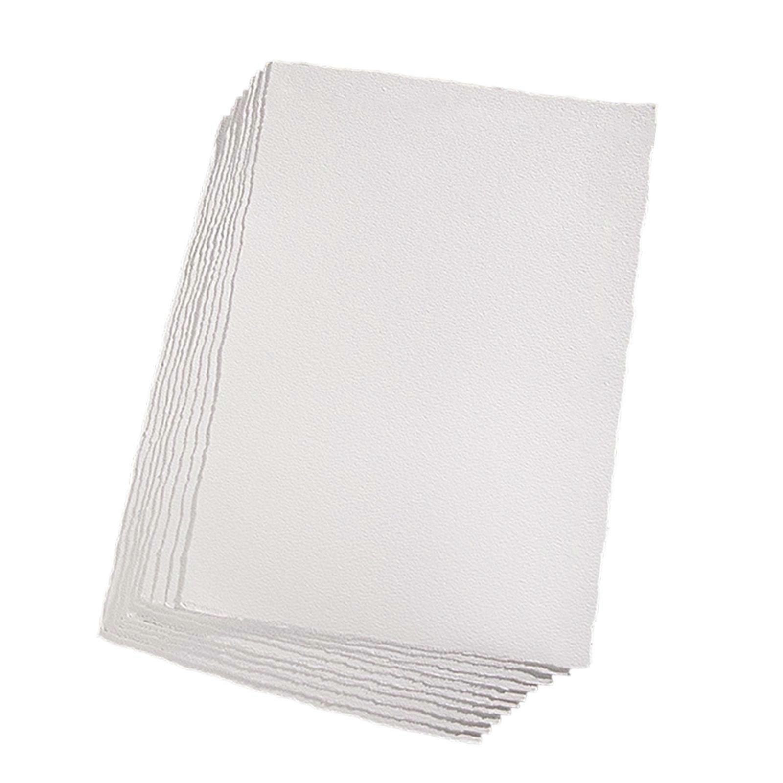 10 Sheet Thick 300g Cotton Deckle Edge Paper With High Brightness Perfect For Mixed Media Art And Professional Sketching  A6.