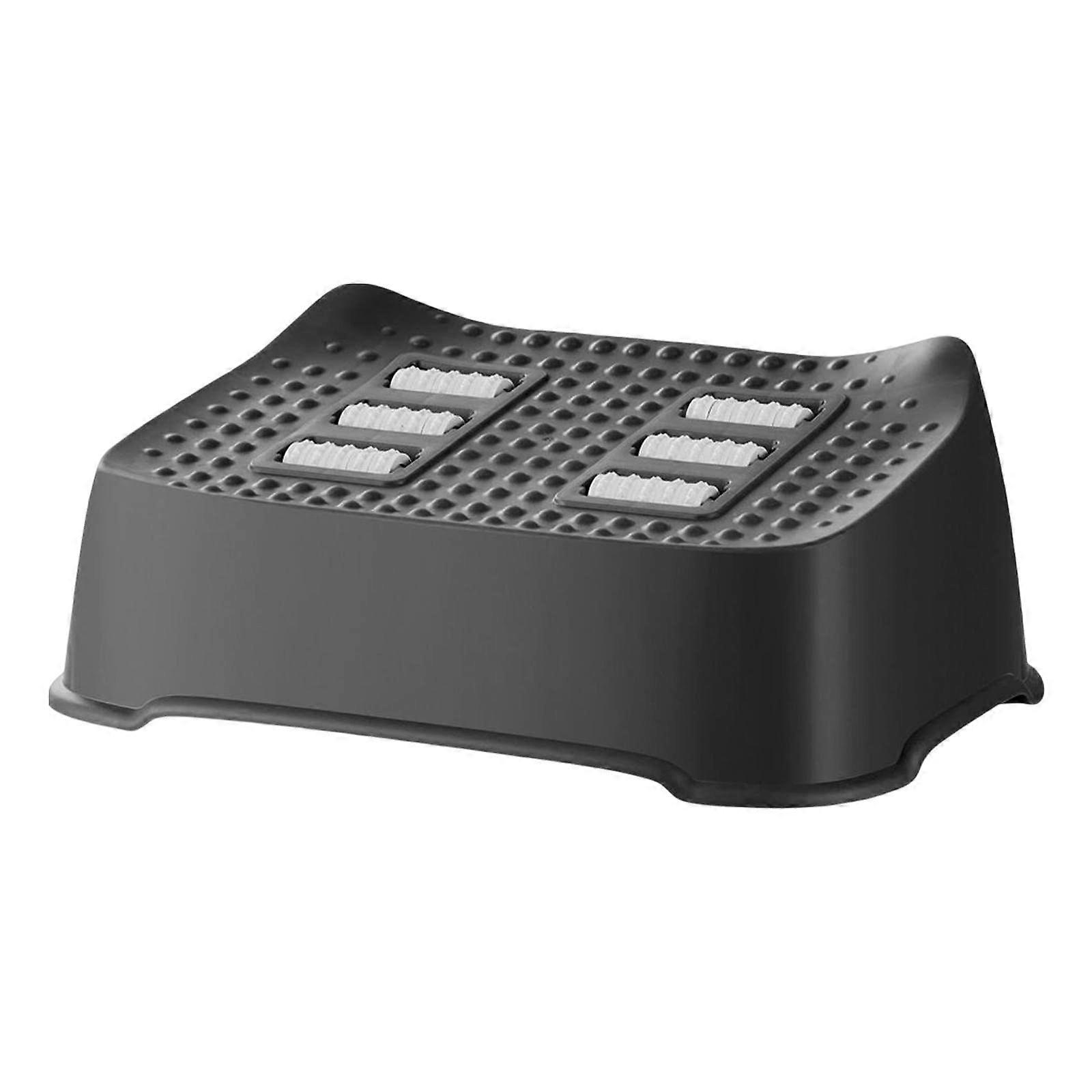 Ergonomic Under Desk Foot Rest with Massage Surface for Office Work, Adjustable Black Footstool