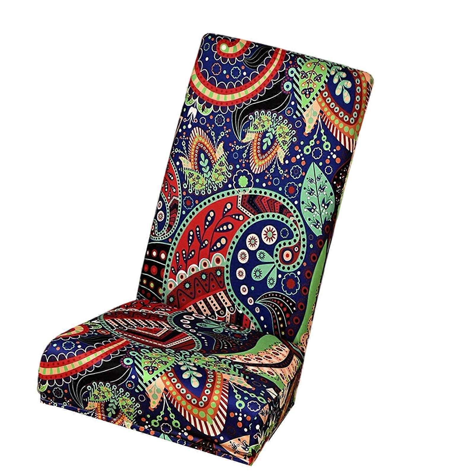 Spill Proof Elastic Seat Cover With Florals Pattern Waterproof Polyester Materials For Sofa Dining Chair Multicolor