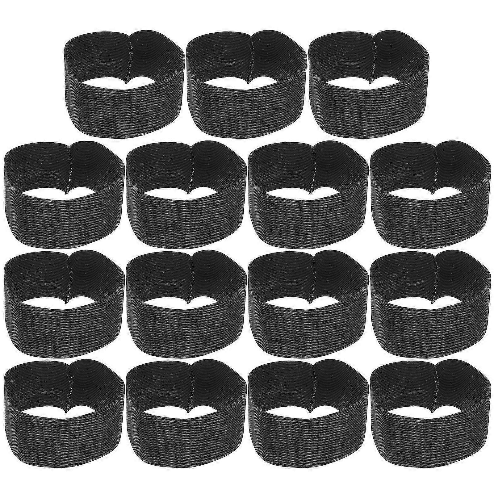 Elastische schwarze Trauerarmbinde mit 60 Gedenkbändern