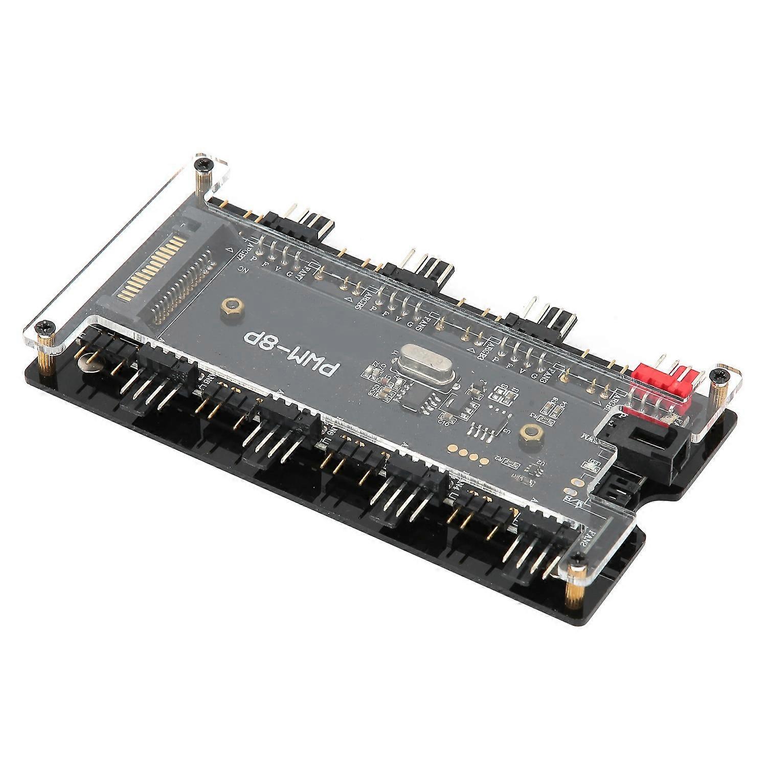 Case Fan Hub PWmARGB 2 in 1 Wireless Remote Controller for Computer Cooling Fan