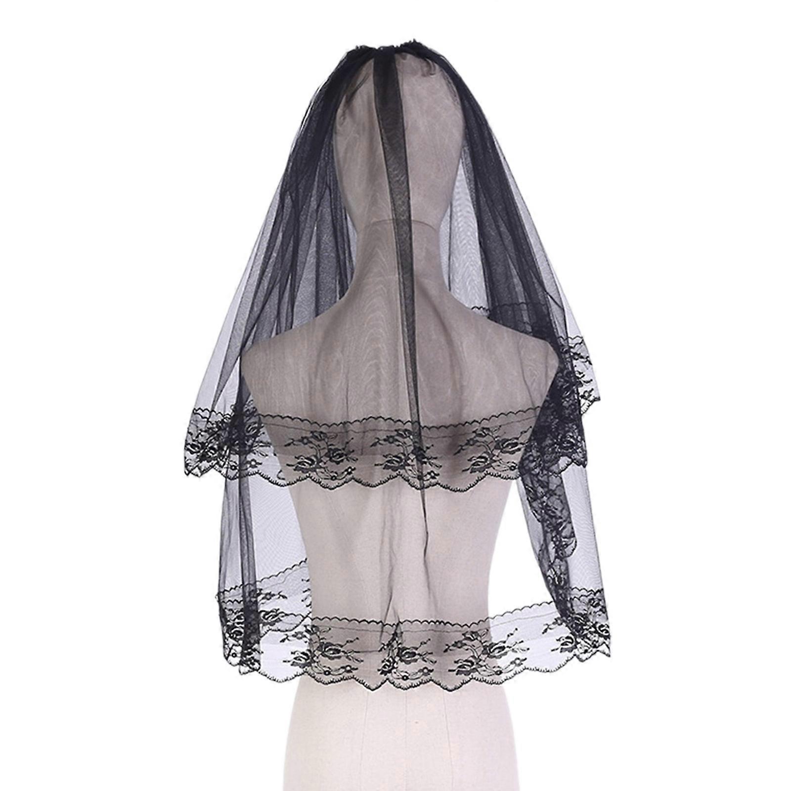 عبوس العروس لحفلة العازبة دجاجة حزب تول لحفل زفاف مزدوج / طبقة واحدة رأس الحجاب الزفاف يغطي طبقة مزدوجة