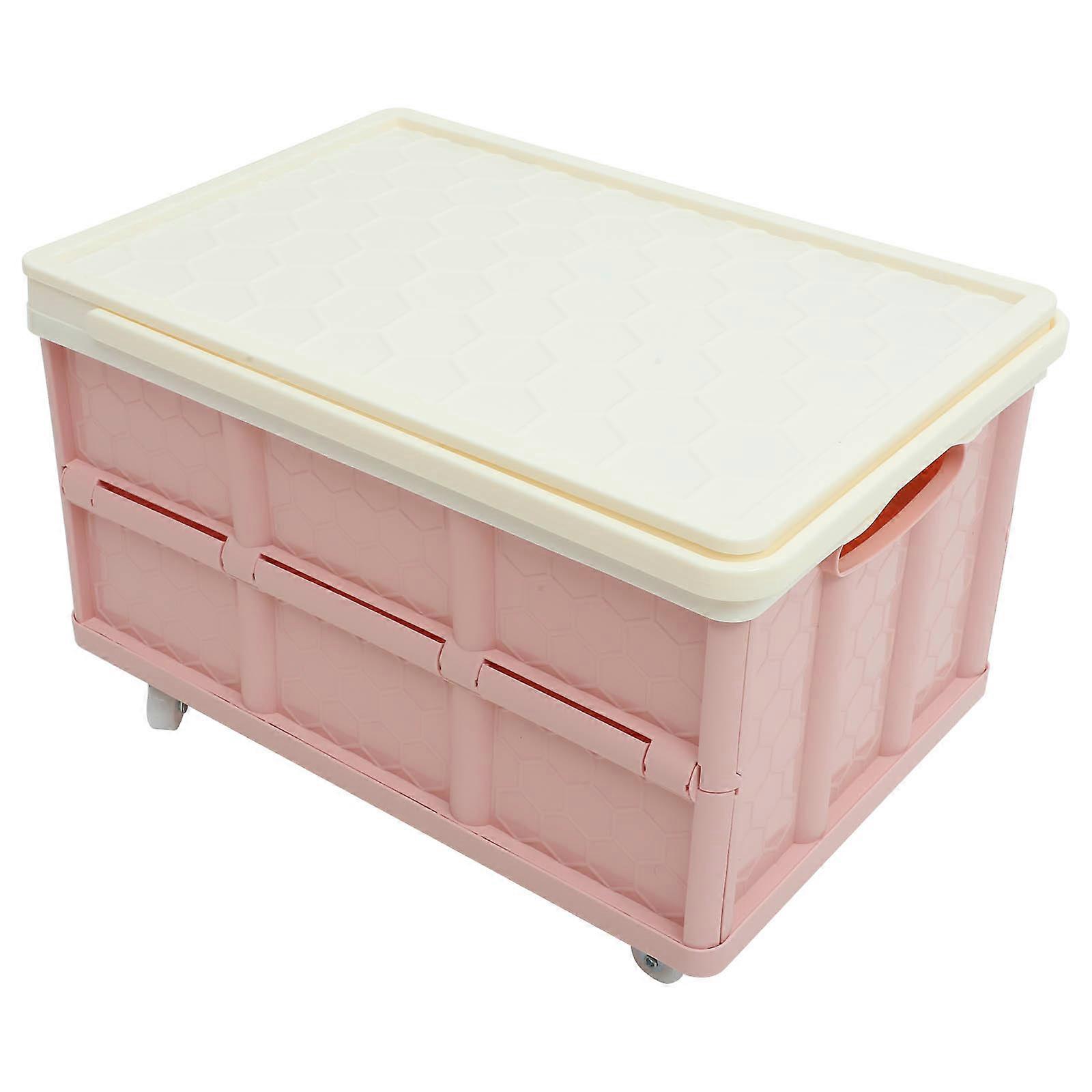 Lidded Storage Bin Collapsible Storage Box Stackable Clothes Storage Box With Wheel