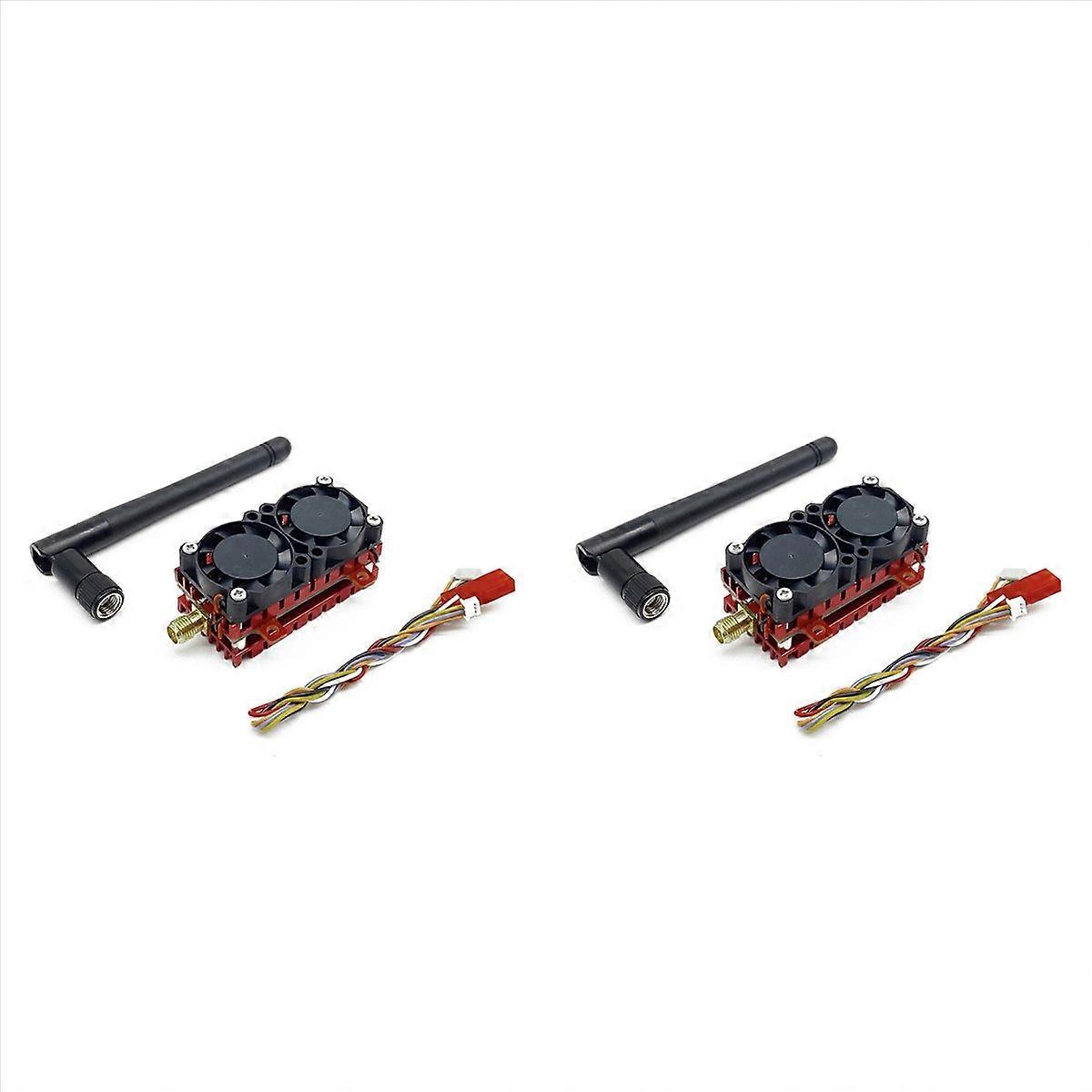2X 5W 5.8G VTX 5000mW 48CH FPV Video Transmitter with Cooling Fan 2S-6S for FPV Long Range RC Drone