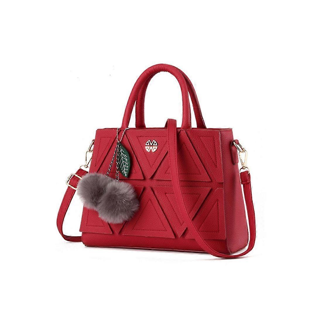 Ladies Designer Long Handle Tote Shoulder RED Handbag Leather Bag SN67