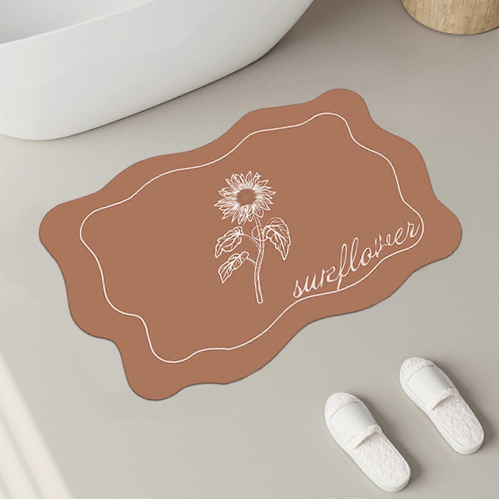 WJSXC Irregular Diatom Mud Floor Mats for Bathrooms, Absorbent and Non Slip Floor Mats for Household Use Gold