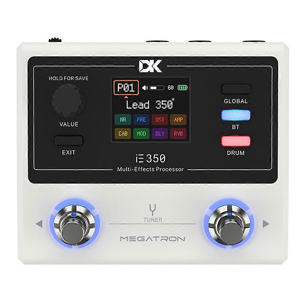 DK IE-350 Guitar Digital Multi-Effects Pedal Rechargeable Drum Machine with Bluetooth IR Internal Recording Loop