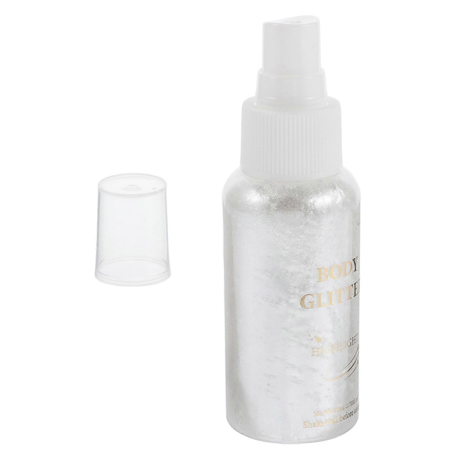 Silver Glitter Body Spray for Party Use Featuring Sparkle