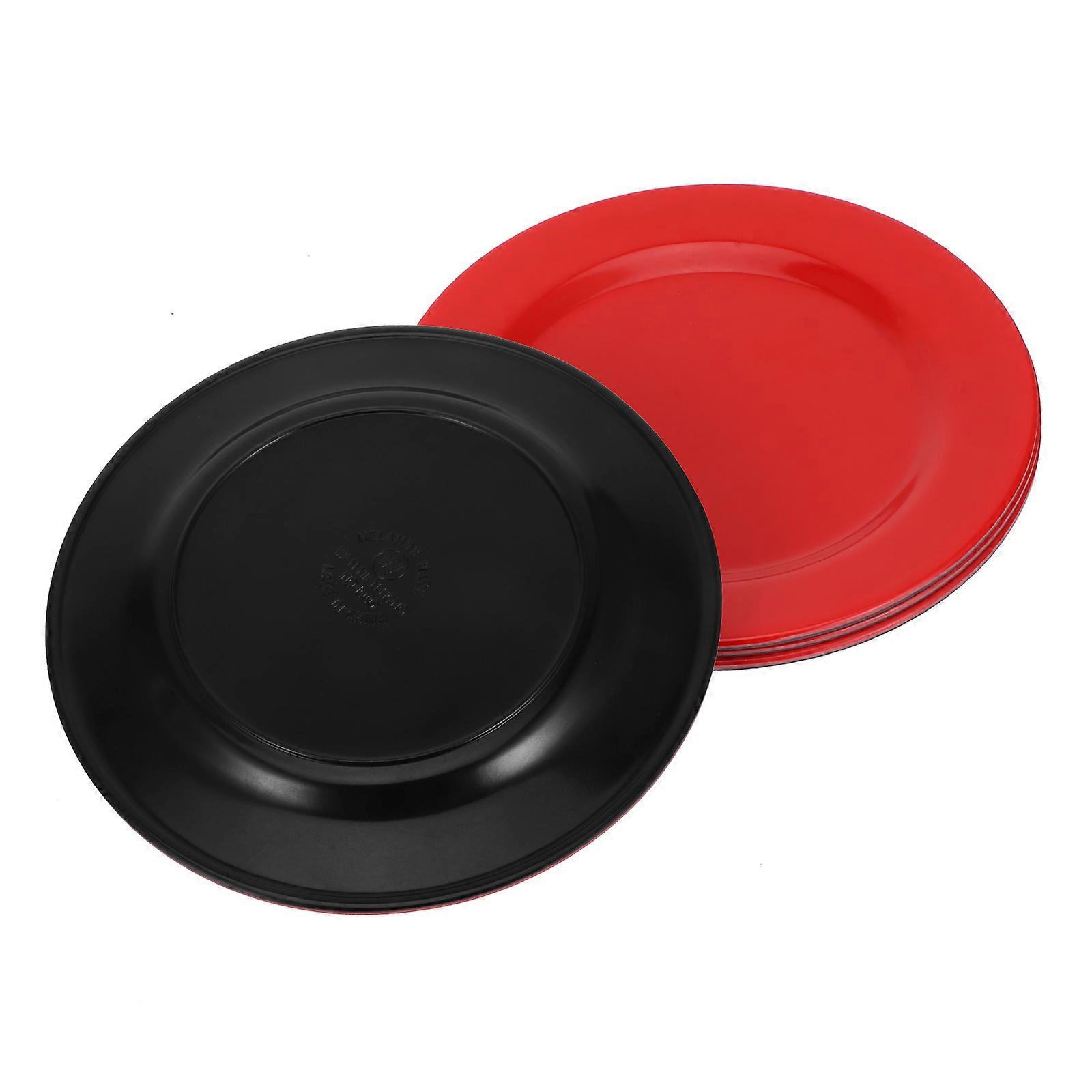 Dinner Plate For Camping General Users Heat-Resistant Red 4Pcs