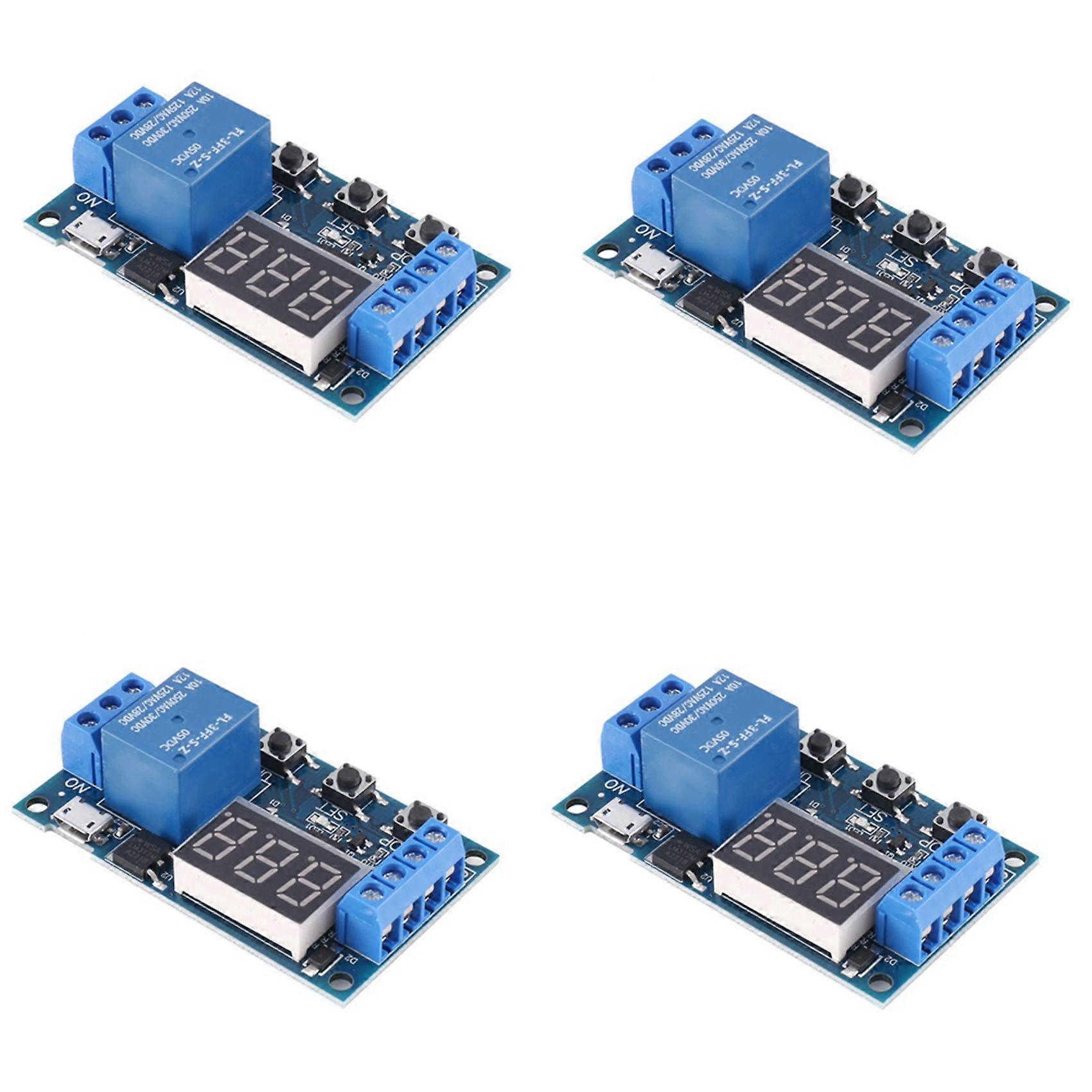 4X HW-521 Digital Time Delay 1 Way Relay Trigger Cycle Timer Delay Switch Circuit Board Timing Control Module